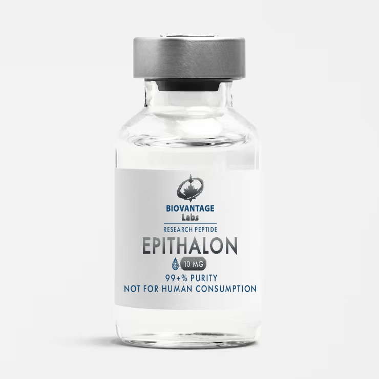 Biovantage Labs Epithalon 10mg research peptide vial, 99+% purity, lyophilized, Canada