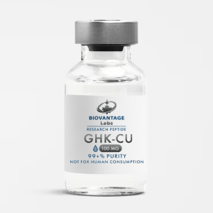 Biovantage Labs GHK-Cu copper tripeptide research peptide vial, 99+% purity, lyophilized, Canada