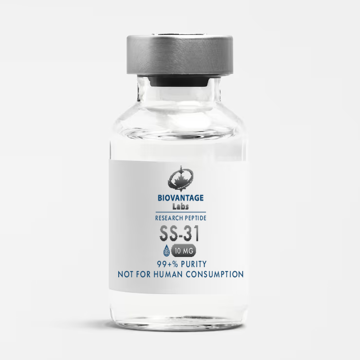 Biovantage Labs SS-31 10mg research peptide vial, 99+% purity, lyophilized, Canada