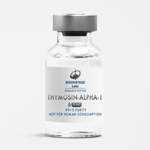 Biovantage Labs Thymosin Alpha-1 research peptide vial, 99+% purity, lyophilized, Canada