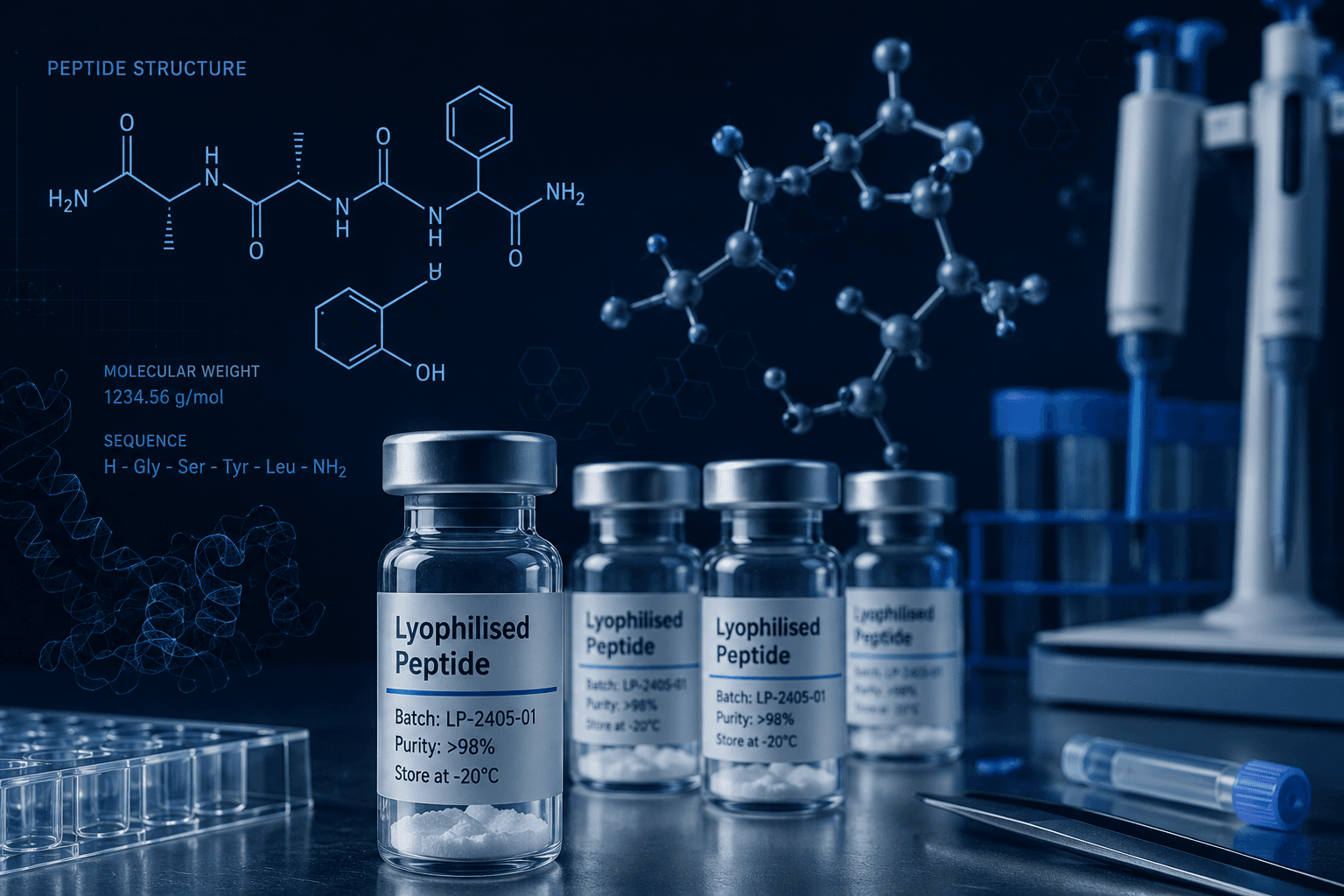 oral vs injectable peptides research vials on laboratory bench
