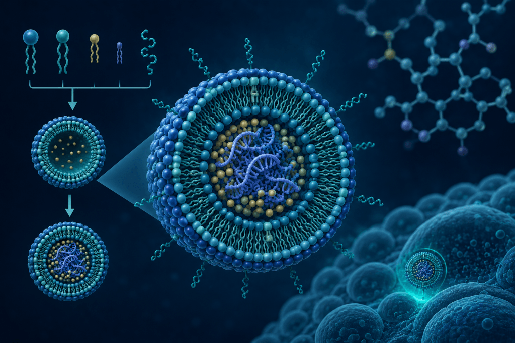 lipid nanoparticle oral peptide delivery system illustration