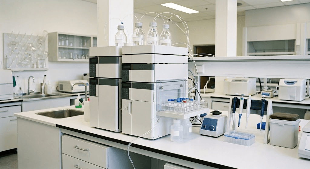 HPLC analysis of research peptides in laboratory setting